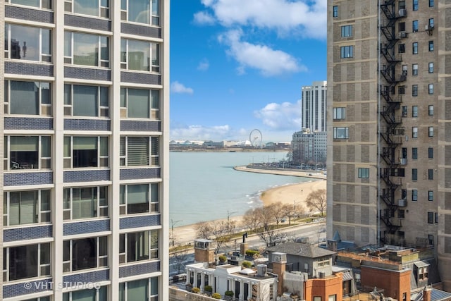 property view of water with a view of the beach