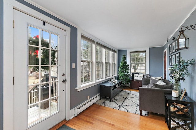 sunroom / solarium with baseboard heating