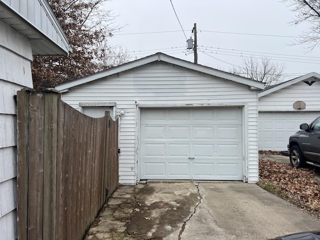 view of garage