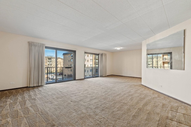 spare room with a wealth of natural light and carpet floors