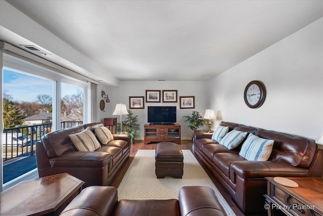 living room featuring wood-type flooring