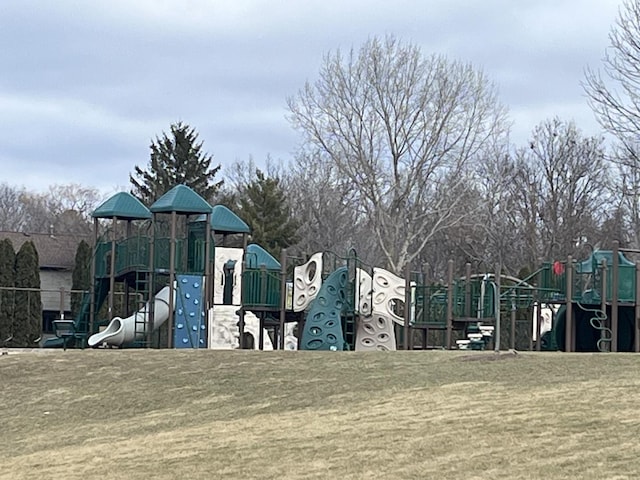 view of playground with a yard