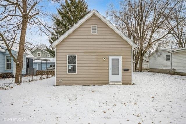 view of snow covered property