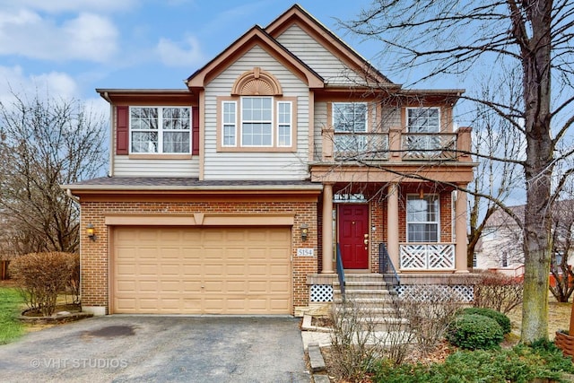 view of front of house with a garage