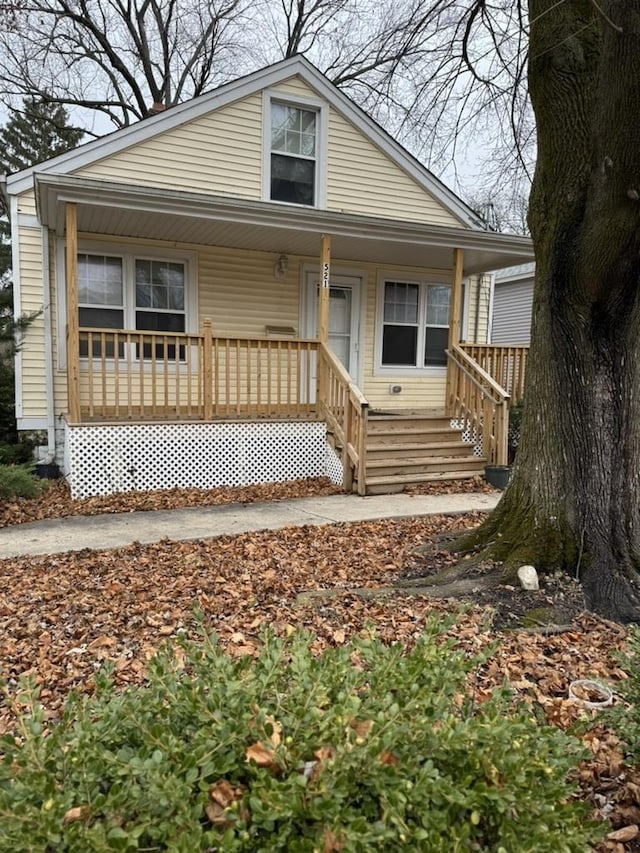 bungalow-style home with a porch