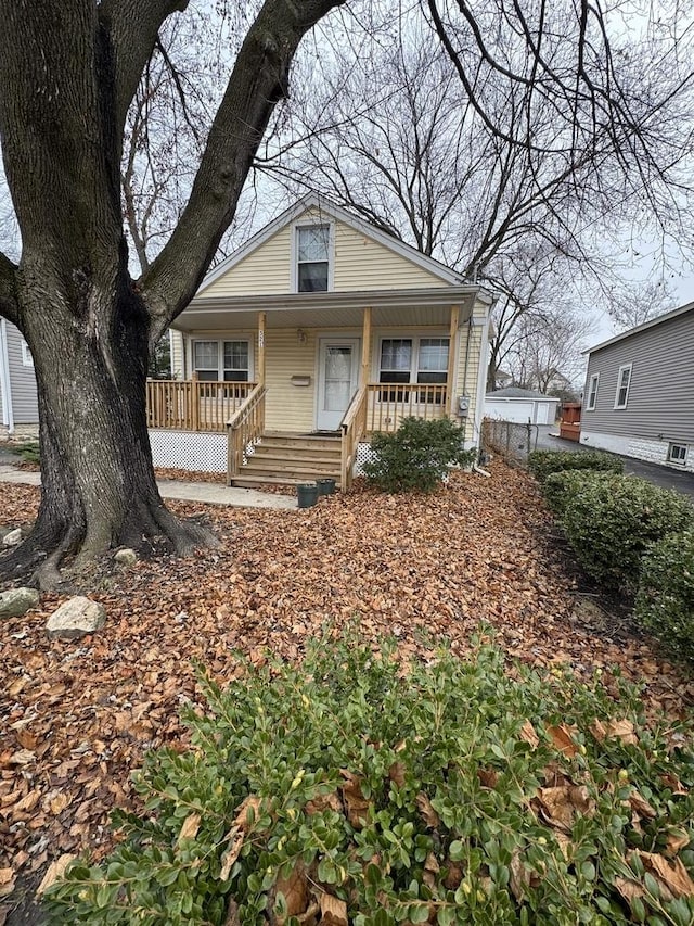 view of front facade featuring covered porch