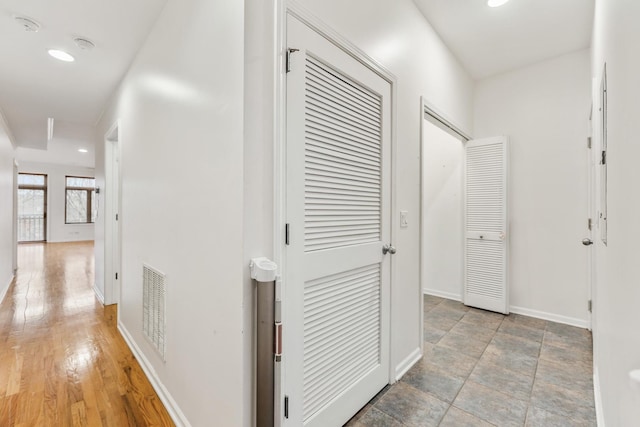 hall featuring light hardwood / wood-style floors