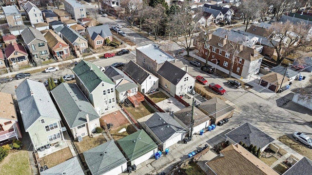 aerial view with a residential view