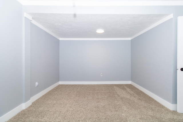 carpeted empty room with ornamental molding