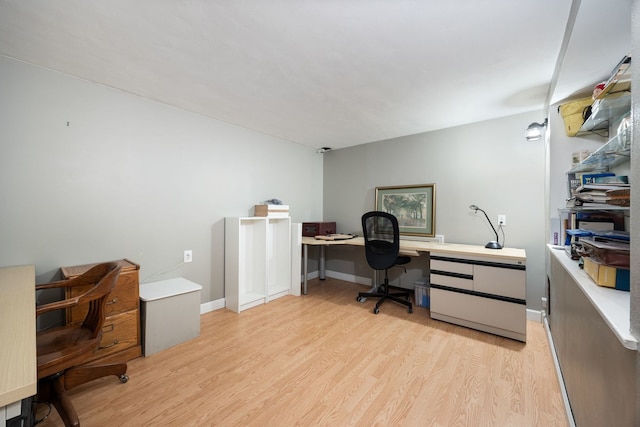 office featuring light hardwood / wood-style flooring