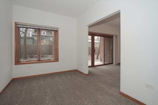 unfurnished room featuring carpet flooring