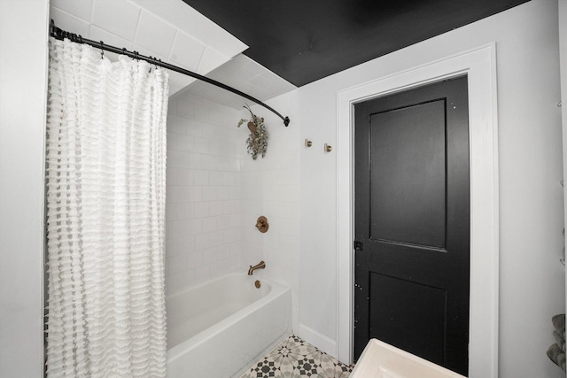 bathroom featuring shower / bath combination with curtain