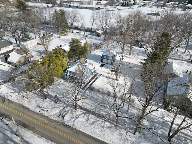 view of snowy aerial view