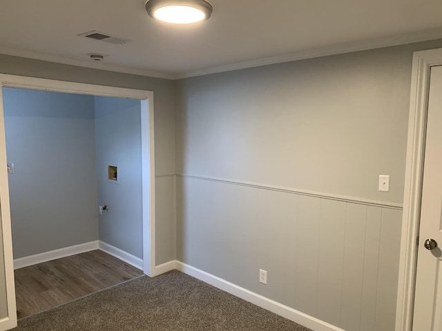 interior space with crown molding