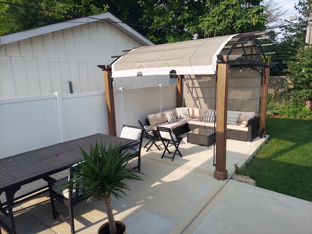 view of patio with an outdoor living space