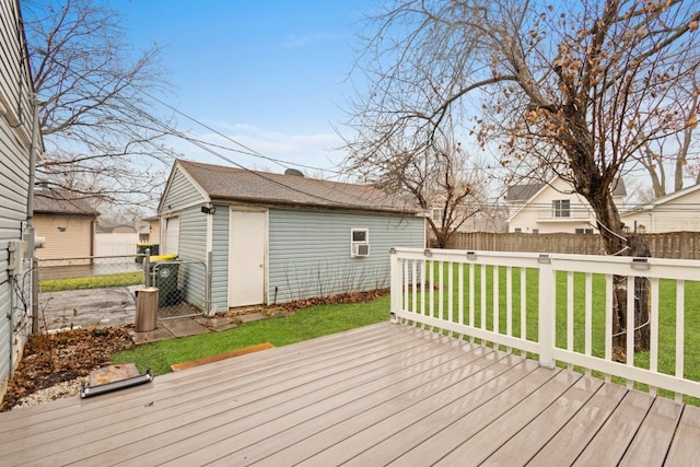 wooden terrace with a yard