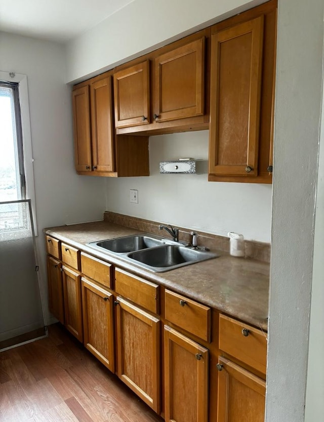 kitchen featuring sink and hardwood / wood-style flooring