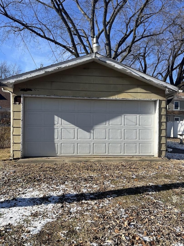 view of garage