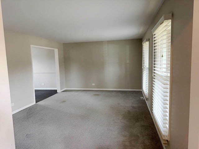 6111 Pingree Rd, Crystal Lake, IL 60014 - empty room featuring plenty of natural light, dark colored carpet, and baseboards