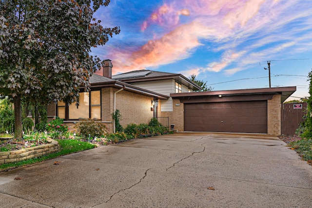 view of front of home featuring a garage