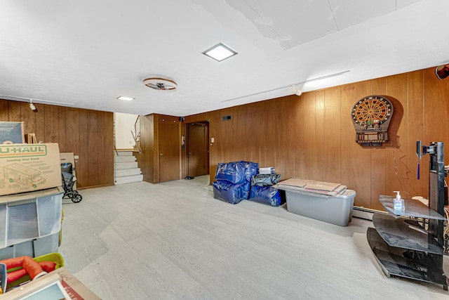 16734 Evans Ave, South Holland, IL 60473 - playroom with wooden walls and light wood-type flooring