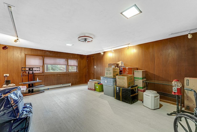 16734 Evans Ave, South Holland, IL 60473 - interior space featuring wooden walls and a baseboard heating unit