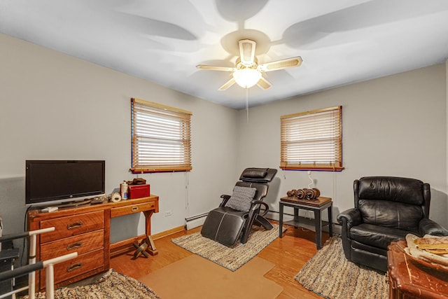 16734 Evans Ave, South Holland, IL 60473 - office space featuring ceiling fan and light wood finished floors