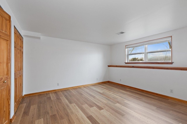 unfurnished bedroom with light hardwood / wood-style flooring