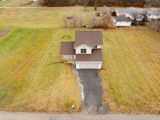 aerial view featuring a rural view