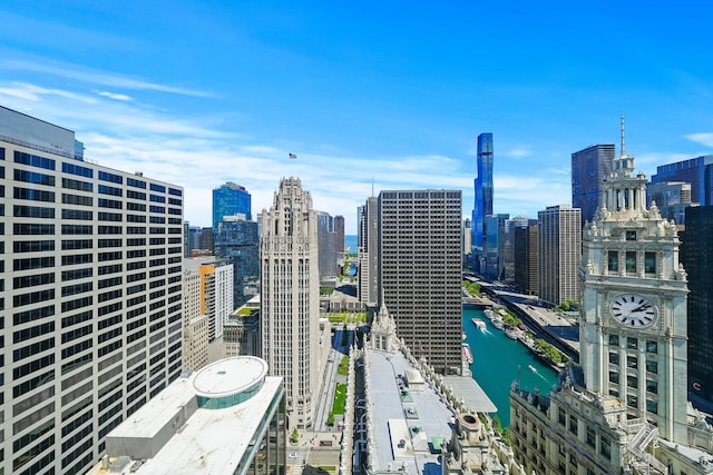 view of city with a water view