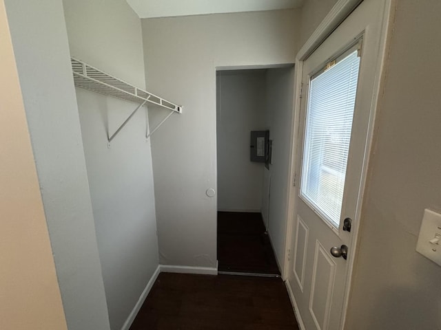 walk in closet with electric panel