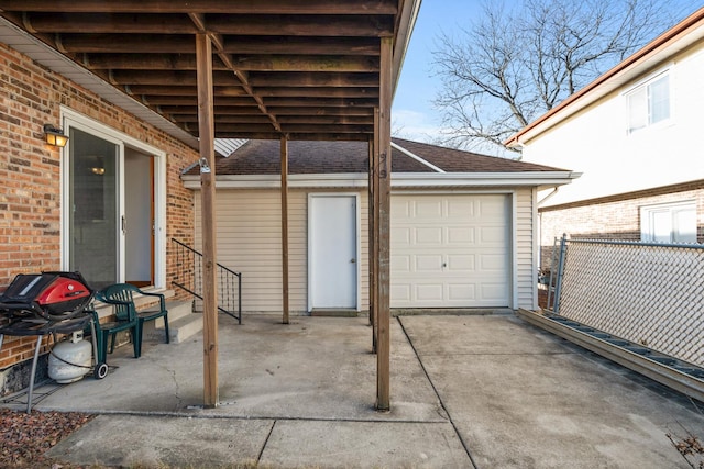 view of garage