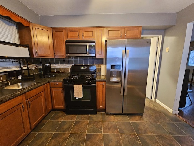 kitchen featuring backsplash and stainless steel appliances