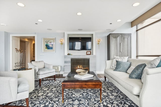 living room featuring hardwood / wood-style floors