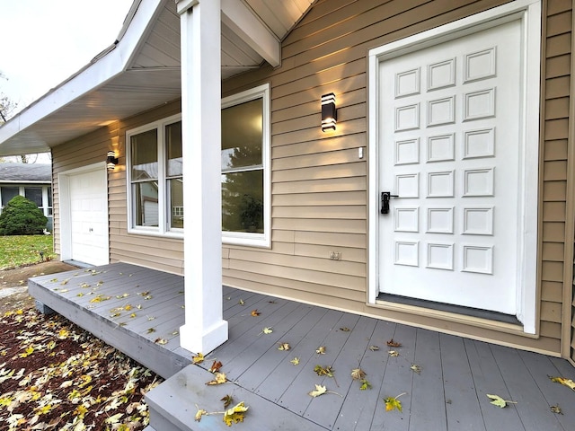 entrance to property with a garage