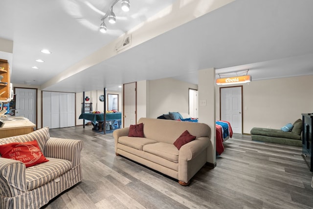 living room featuring hardwood / wood-style floors