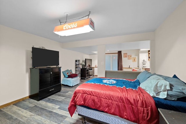 bedroom featuring hardwood / wood-style floors