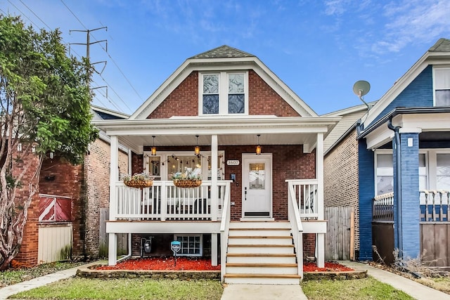 view of front of property with covered porch