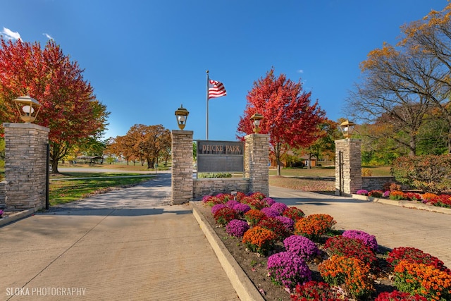 view of community sign