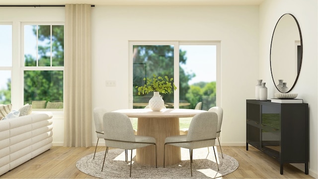 dining room featuring light wood-type flooring