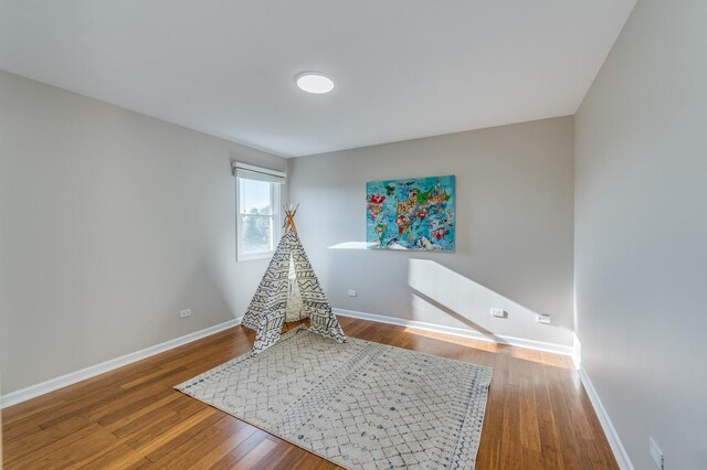 walk in closet with hardwood / wood-style floors