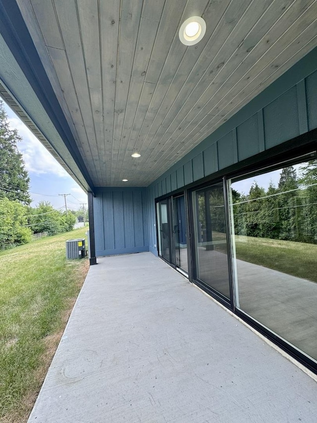 view of patio / terrace with central AC unit