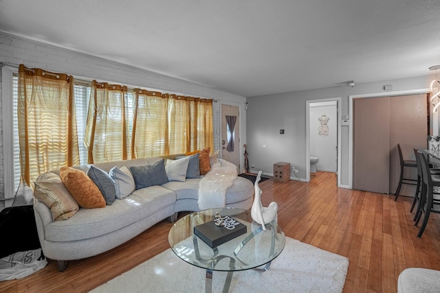 living room with hardwood / wood-style floors