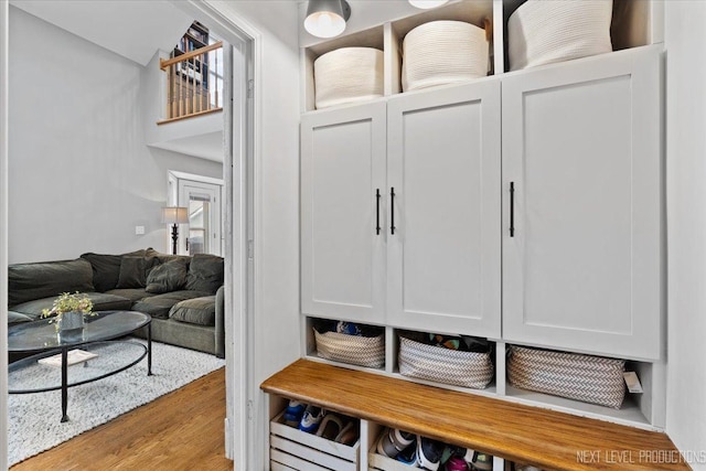 mudroom featuring hardwood / wood-style flooring