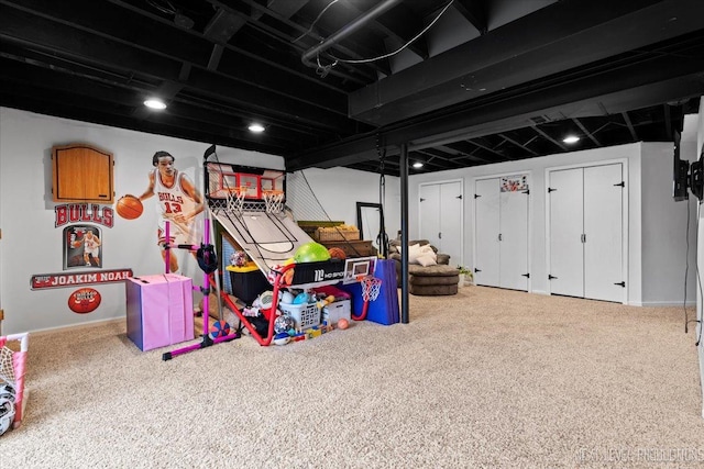 playroom with carpet flooring