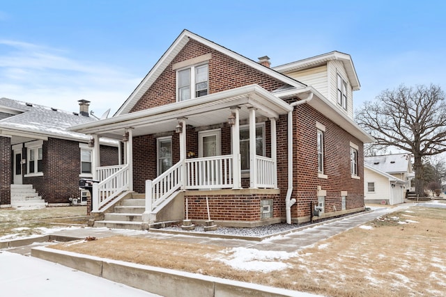 view of front of property with covered porch