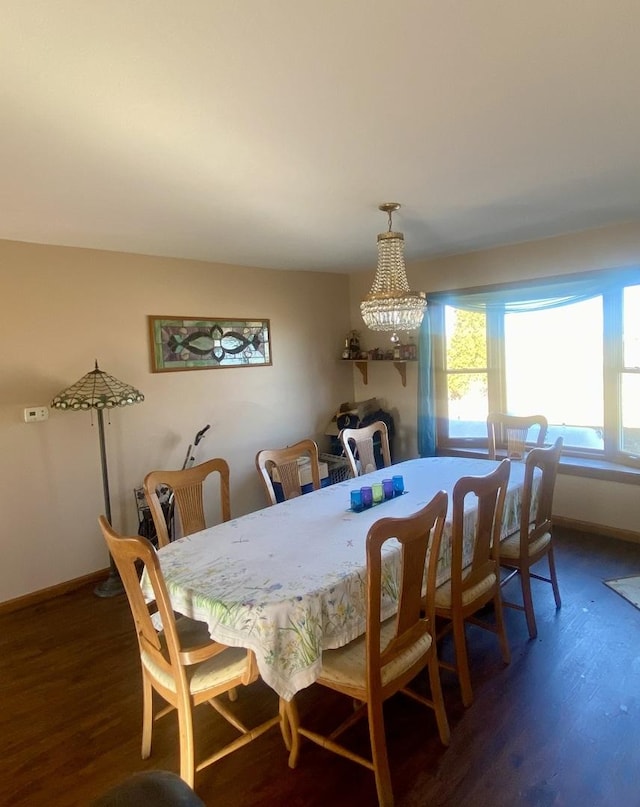 dining area featuring dark hardwood / wood-style floors