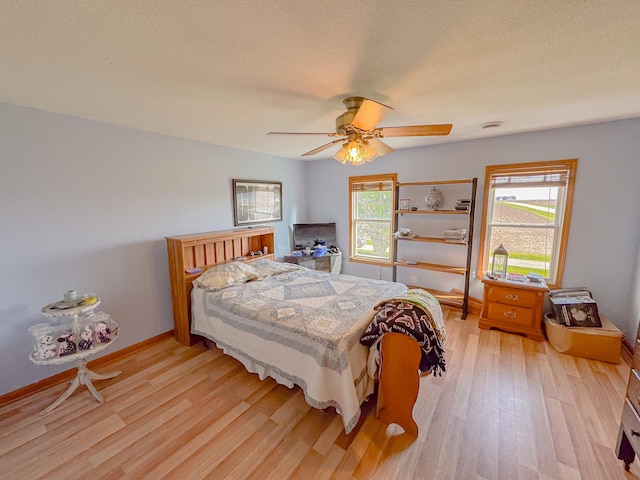 174 Rockyford Rd, Sublette, IL 61367 - bedroom with light wood finished floors, a ceiling fan, and baseboards