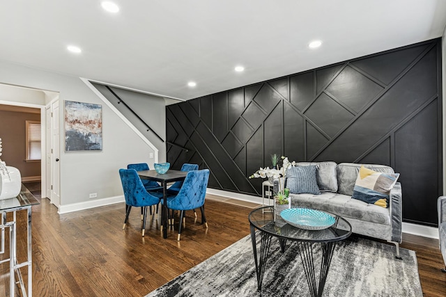 dining room featuring dark wood-type flooring