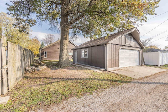 view of garage